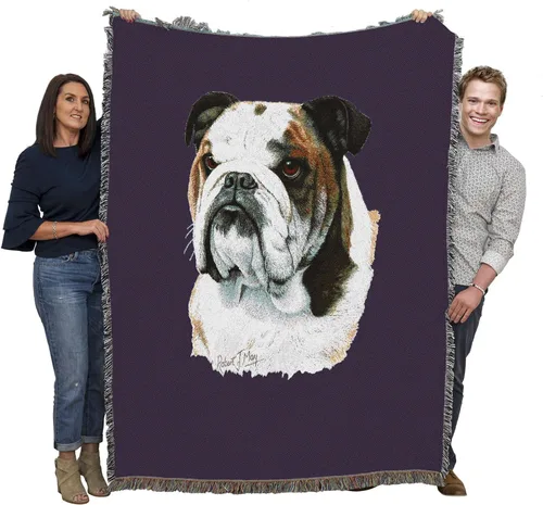 Vista 14 de Pure Country Weavers Manta tejida Bulldog Blue BG por Robert May - Manta de tapiz de algodón, fabricada en los Estados Unidos, 72 x 54 pulgadas