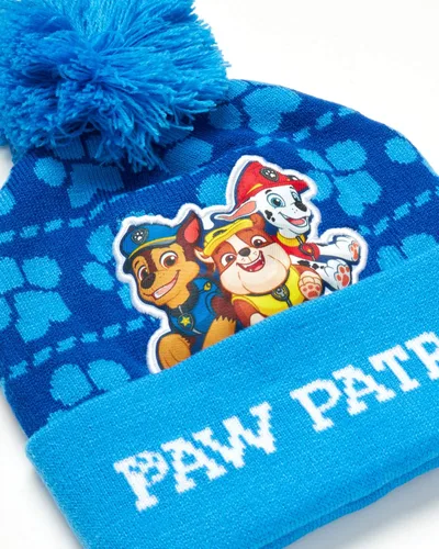 Vista 4 de Nickelodeon Paw Patrol - Conjunto de gorro y guantes de invierno para niños (edad 2-7)