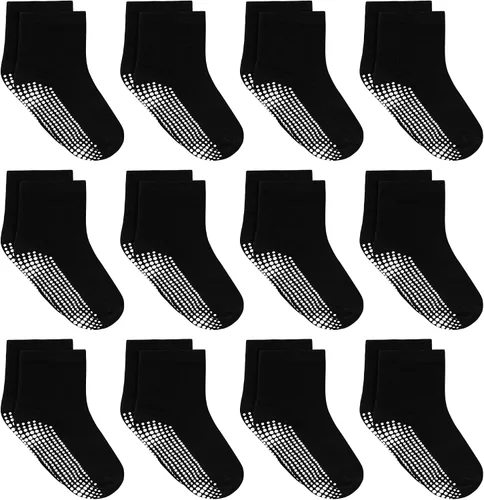 Vista 16 de Tphon Calcetines para Niños Pequeños, Calcetines Antideslizantes para Bebés para Niños y Niñas, 12 Pares de Calcetines para Niños Infantes de 6M-10