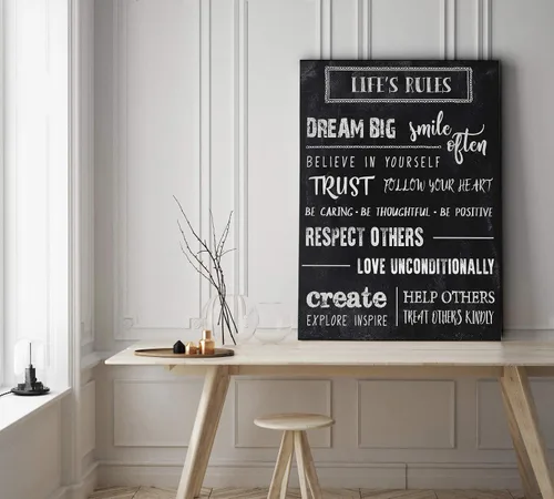 Vista 3 de Renditions Gallery - Arte de pared con citas motivacionales para el hogar, oficina, habitación, lienzo, decoración de pared, 12 x 18, pizarra
