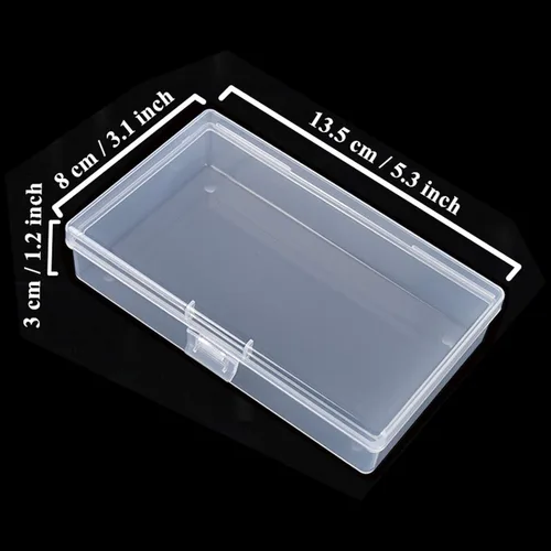 Vista 2 de Goodma 8 contenedores rectangulares vacíos de plástico transparente con tapas con bisagras para objetos pequeños y otros proyectos de manualidades