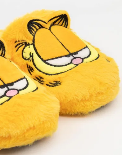 Vista 6 de Garfield Adult Orange Slippers Lazy Tabby Cat Fluffy Slip On House Sliders Merchandise
