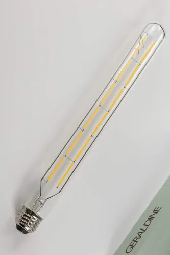 Vista 2 de Leools Bombillas de tubo LED, bombilla tubular de filamento LED T10 estilo Edison, bombilla LED antigua regulable de 12 W, base E26, vidrio Blanco