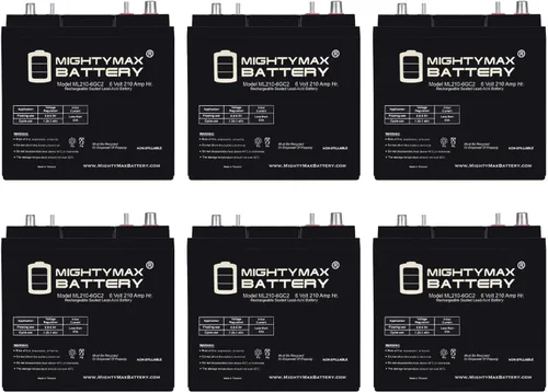 Vista 12 de Mighty Max Battery - Batería Mighty Max ML210-6GC2 - 6 V 210 AH, Terminal Dual, Batería SLA AGM Recargable para Carro de Golf