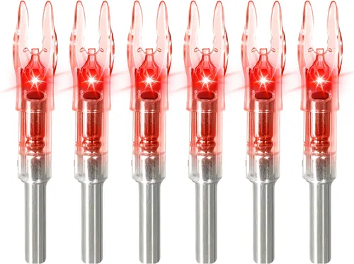 Vista 10 de 6/12 PCS S Lighted Nocks for Arrows .244"/6.2mm Inside Diameter Lighted Arrow Nocks for Archery Hunting