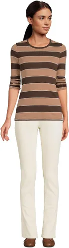 Vista 4 de Lands' End - Camiseta de algodón de manga larga y cuello redondo para mujer