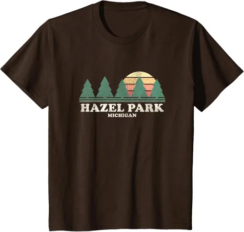Vista 36 de Hazel Park MI - Camiseta vintage con diseño retro de los años 70, Azul / Patchwork, S