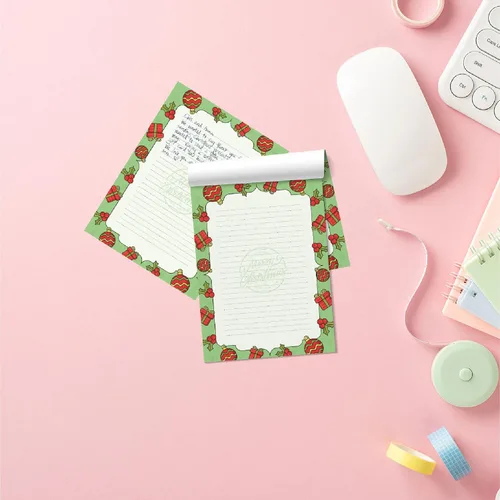 Vista 5 de easykart labels Bloc de notas de Navidad con temática de invierno Blocs de notas navideños, 200 hojas - 4 diseños, 4.0 x 5.5 pulgadas