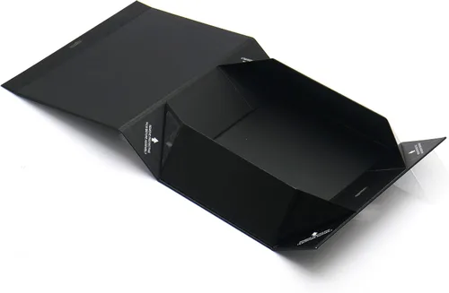 Vista 6 de AVUX Caja de regalo protectora de esquina de 10.5 pulgadas con tapa de lazo y cinta, una caja de regalo vacía de color negro para Navidad, día