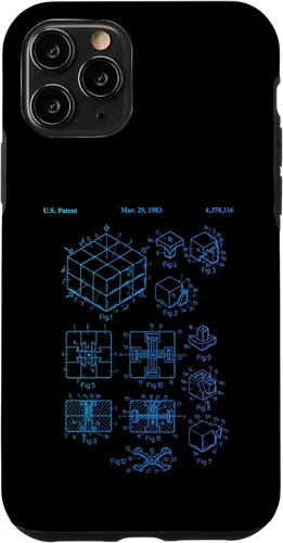 Vista 29 de Carcasa de matemáticas retro para iPhone 16 de cubo de rompecabezas competitivo Rubik Patent Speed Cubing