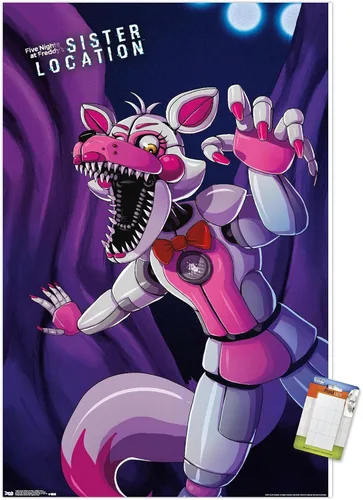 Vista 14 de Trends International Five Nights at Freddy's: Sister Location - Póster de pared Funtime Foxy, 14.725 x 22.375 pulgadas, versión enmarcada de madera