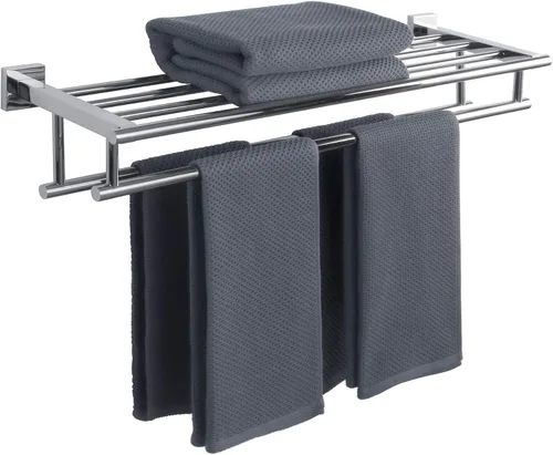 Vista 16 de Alise Toallero, Estante de Toallas con Barras Dobles para Lavabo de Baño, SUS 304 Acero Inoxidable de Montaje en Pared, 40.6 cm Níquel Cepillado