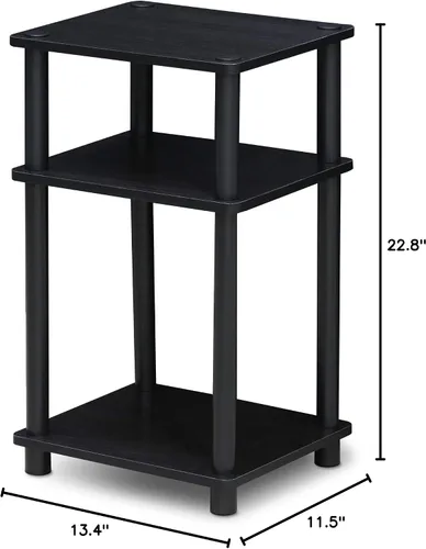 Vista 8 de Furinno Turn-N-Tube Accent - Estante decorativo, color espresso/negro y solo mesa auxiliar de 3 niveles, 1 paquete, americano/negro