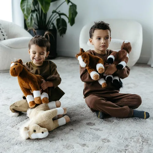 Vista 3 de The Petting Zoo Peluche de caballo pinto, de pie, regalos para niños, animales salvajes de corral Onez, juguete de peluche de caballo pinto, 12