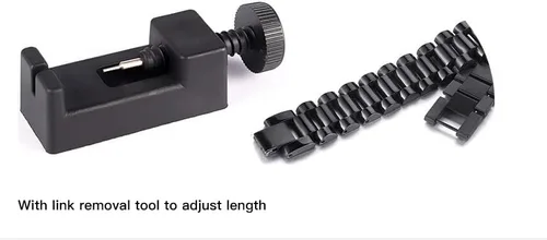 Vista 3 de levonta Pulsera para hombre de acero inoxidable negro, pulsera personalizada para hombres