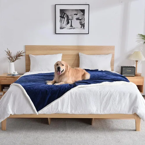 Vista 40 de Manta impermeable calmante para gatos de interior, manta suave y silenciosa de felpa para mascotas, manta gruesa de piel sintética de 500 GSM