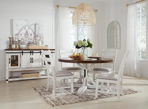 Vista 13 de Signature Design by Ashley Valebeck - Servidor de comedor de estilo granja o gabinete de aparador, blanco y marrón