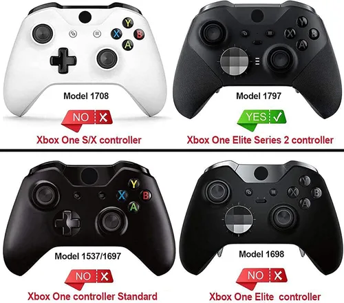 Vista 2 de eXtremeRate Black Replacement Buttons for Xbox One Elite Series 2 Controller, LB RB LT RT Bumpers Triggers ABXY Start Back Sync Profile Switch Keys