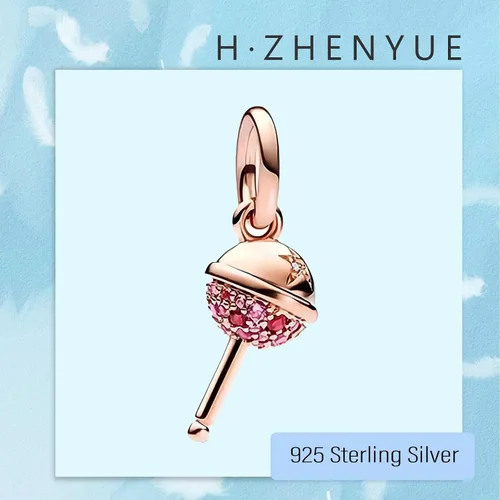 Vista 2 de H.ZHENYUE Colgante de plata esterlina S925 para pulsera, collar, cruz amarilla, regalos para mujeres y niñas, Plata esterlina, Circonita Cúbica