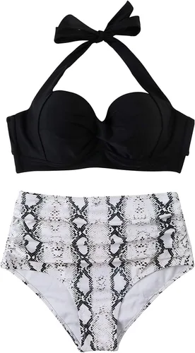 Vista 4 de Plus Size Womens Board Shorts Breast Sexy High Gradient Set Swimsuit Women's Split Contrast Bikini Swimwears