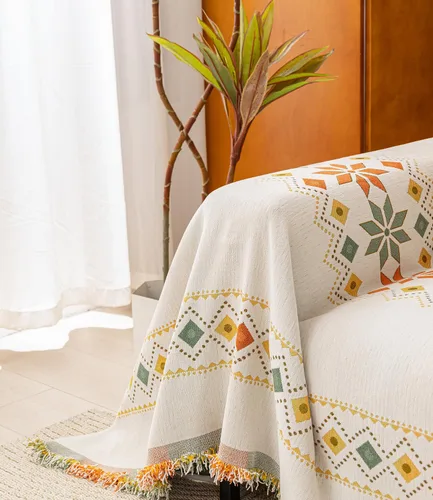 Vista 3 de Funda de Sofá Boho, Funda de Sofá de Chenilla Suave Apta para Mascotas para Perro, Funda Deslizable de Sofá Protector de Muebles Multiusos