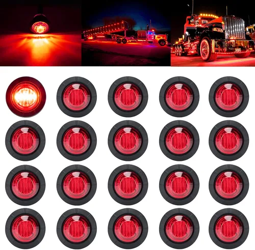 Vista 10 de PSEQT Luces LED de marcador de remolque de 3/4 pulgadas, indicadores de espacio lateral, luz trasera, impermeable, para remolque, camión, autobús