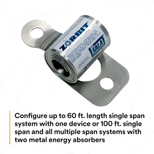 Vista 6 de 3M DBI-SALA 7401033 Componente Horizontal, Zorbit Absorber Energía con tres grilletes, sujetadores, tensor de tensor, dedales y clips de cable