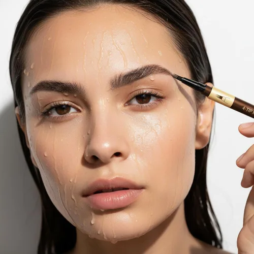 Vista 9 de 2 bolígrafos de cejas líquido Microblading de 4 puntas, crea trazos naturales similares al cabello, resistente al agua, de larga duración, a prueba