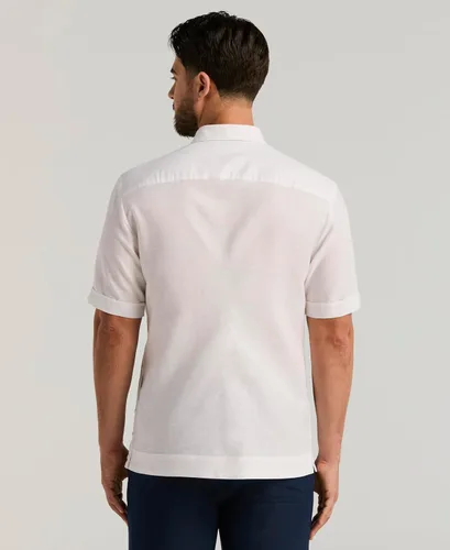 Vista 2 de Cubavera Camisa de manga corta con botones de mezcla de lino para hombre (disponible en tallas grandes y altas)