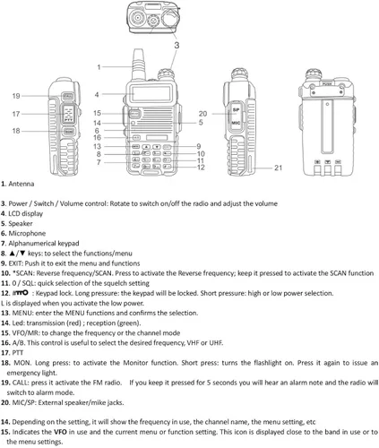 Vista 3 de Baofeng UV-5RE Plus 8W Radios de doble banda de 2 vías de largo alcance