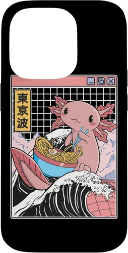 Vista 17 de Axolotl Eating Ramen Kanagawa Wave Kawaii Anime Vaporwave Case for iPhone 17