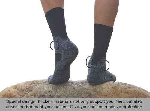 Vista 4 de Mkkoluy Calcetines de trabajo para hombre de algodón acolchados protección al tobillo 6 pares