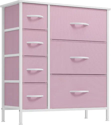 Vista 11 de YITAHOME Cómoda con 5 Cajones - Torre de Almacenamiento de Tela, Cómoda Negra y Cajonera, Unidad Organizadora para Dormitorio Negro ceniza gris