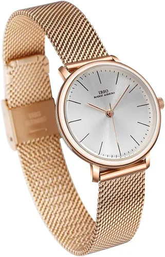 Vista 3 de Relojes de pulsera de acero inoxidable para mujer, de cuarzo, impermeable, diseño único, de malla, reloj femenino