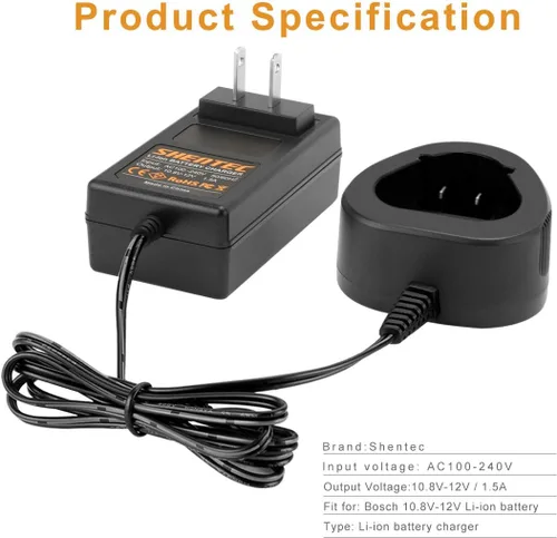 Vista 5 de Shentec Kit de batería de 10,8 V y 12 V 3,5 Ah compatible con Bosch BAT411