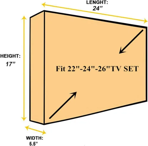 Vista 6 de Funda para TV al aire libre de 22"-24"-26", con forro resistente a rayones, protector LED de pantalla, mejor compatibilidad con monturas y soportes