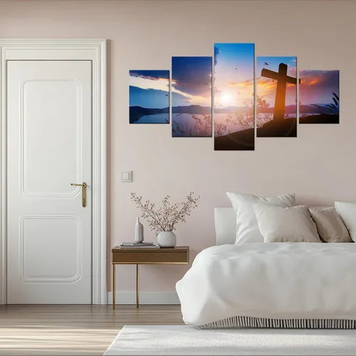 Vista 3 de Arte de Pared Cristiano Símbolo Religioso Cuadro Enmarcado Pintura de Cruz de Cristo Cruces Decoración de Pared Impresión en Lienzo de Cruz Póster