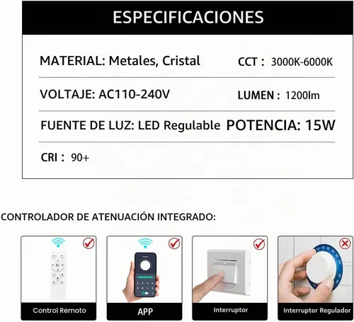 Vista 9 de Iluminación colgante moderna de 3 luces LED de cristal para isla de cocina, luz colgante regulable con control remoto 3000K-6000K para comedor sobre