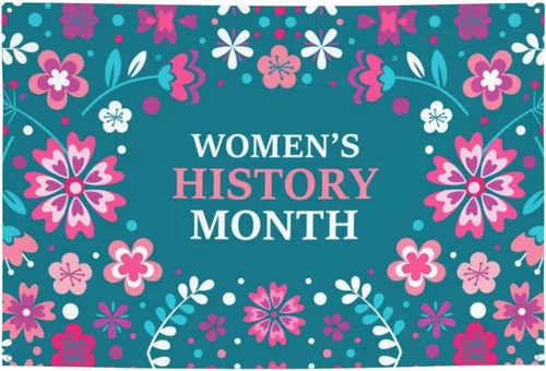Vista 21 de Día de la Mujer Marzo es el Mes de la Historia de la Mujer Pancarta de 70 x 35 pulgadas Fondo de fotografía de fiesta de vacaciones
