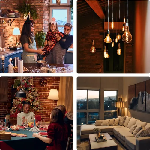 Vista 6 de Paquete de 6 bombillas LED E26 regulables equivalentes a 25-40 vatios, T32 T12 2200 K, bombillas Edison de baja potencia de 4 W para dormitorio