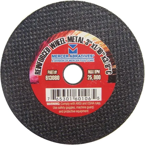 Vista 15 de Mercer Industries 613060-Ruedas de corte de metal de 3" x 1/16" x 1/4" (paquete de 100)