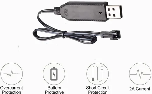 Vista 6 de Aliwisdom Cable de carga universal inteligente RC con conector SM-2P para batería Lipo de 3.7 V 1S y batería de 3.6 V 3S Ni-MH/Ni-CD, compatible