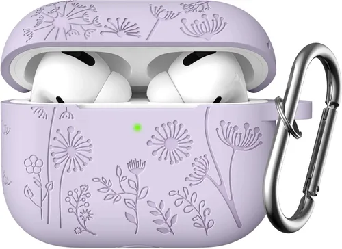 Vista 16 de Lerobo - Funda para AirPods Pro 2, funda de silicona suave con llavero para mujer
