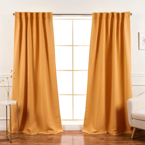 Vista 26 de Best Home Fashion Paneles de cortinas opacas de alta calidad, con aislamiento térmico sólido, cortinas opacas para tratamiento de ventanas