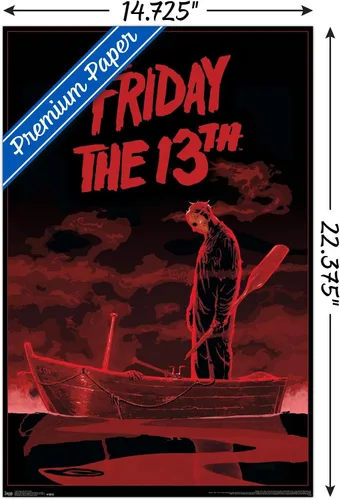 Vista 3 de Trends International Friday The 13th - Póster de pared de barco, 14.725 x 22.375 pulgadas, versión premium sin marco