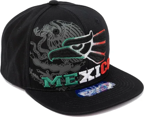 Vista 2 de Mexicano Mexico Sombrero Mexico Eagle Aguila Bordado Snapback Flat Bill Gorra de béisbol