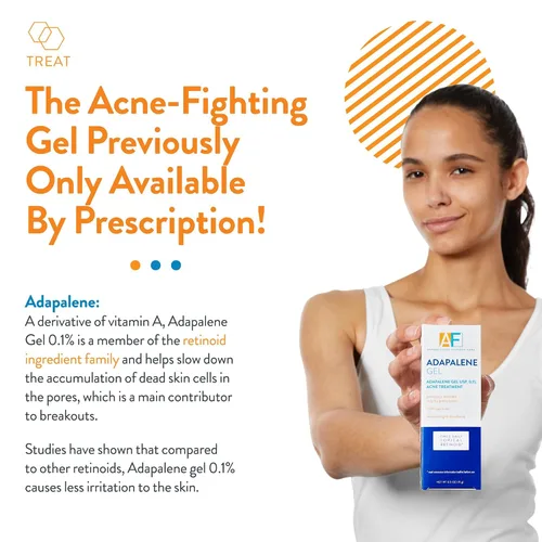 Vista 2 de Gel de Acne Free Adapaleno 0.1%, Tratamiento Tópico Retinoide para el Acné de Una Vez al Día, Desarrollado por Dermatólogos, Desobstruye los Poros