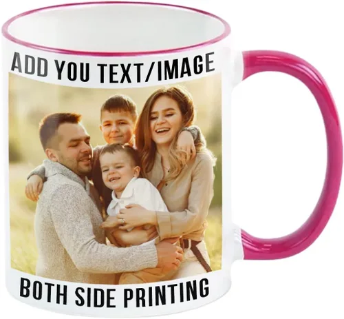 Vista 14 de Taza de café personalizada, regalo personalizado, taza de cerámica con foto, imágenes o texto, novedad de tazas personalizadas, perfecta para rojo