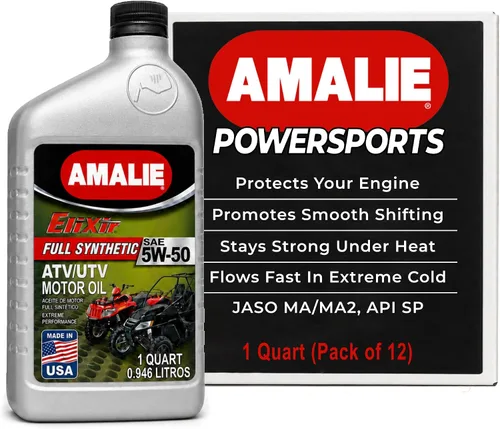 Vista 10 de AMALIE Elixir 5W-50 Aceite de motor ATV y UTV completamente sintético (160-72516-EA) botella de 1 cuarto de galón Fabricado en Estados Unidos