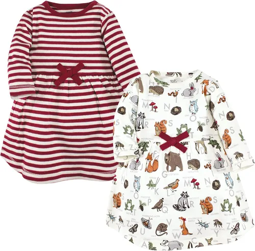 Vista 25 de Touched by Nature - Vestidos de manga corta y manga larga de algodón orgánico para niñas pequeñas, bebés y mujeres Manga larga con flores abstractas
